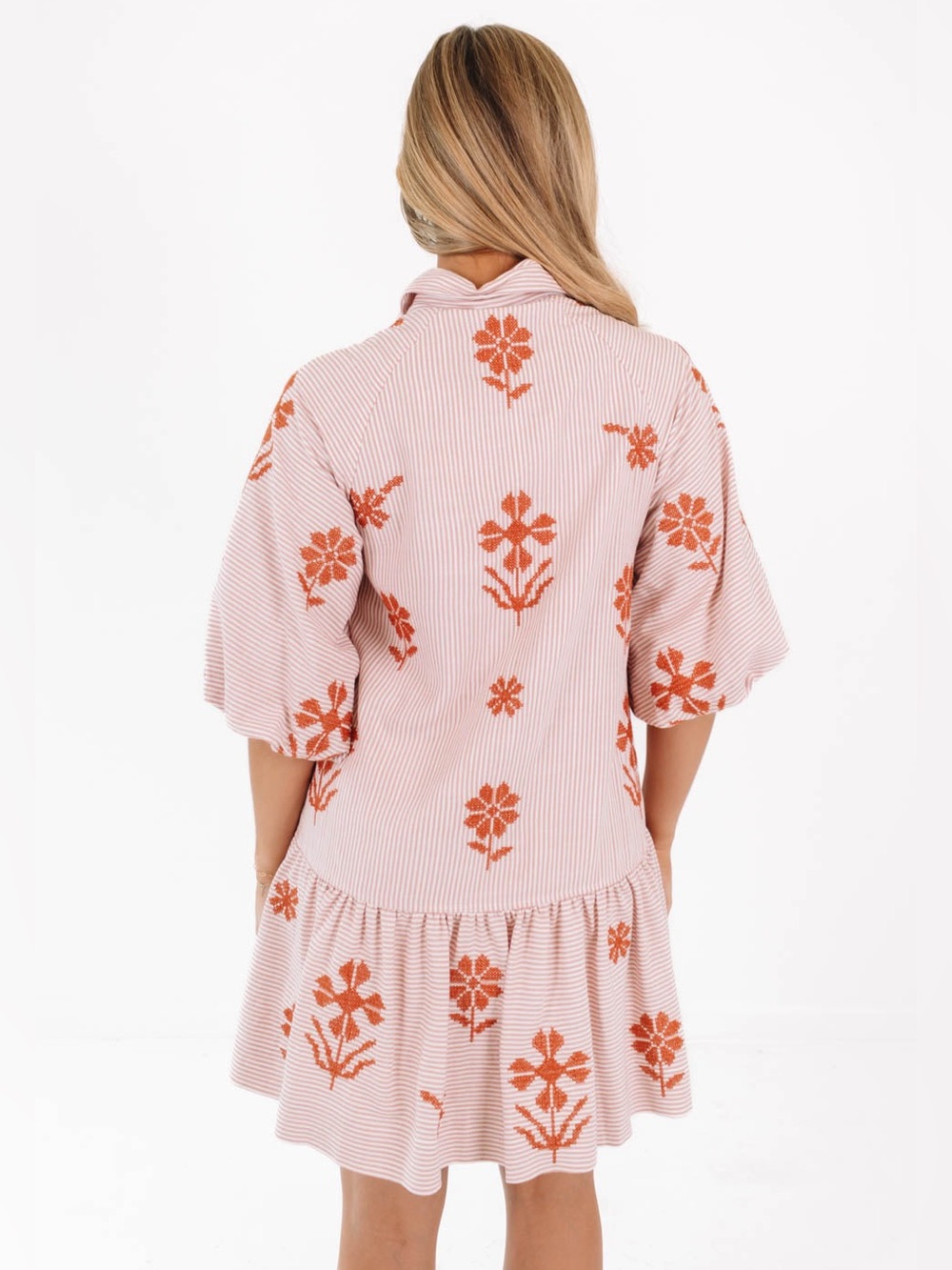 NWT J.Marie Kade Embroidered Short Sleeve Button up Mini Dress Sz XL - Picture 7 of 16